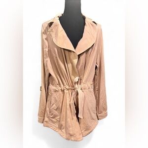 Masseys NWT Light Orange Tie-Waist Trench Coat Spring Jacket Size 1X